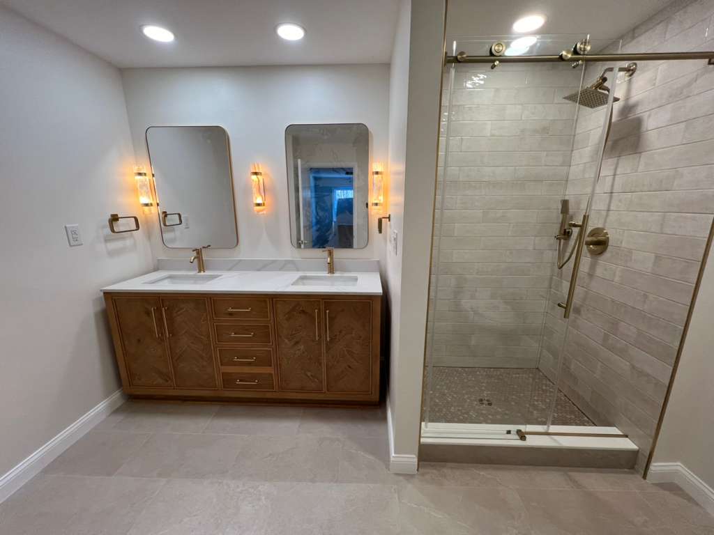 Herringbone Tile Shower in Falls Church